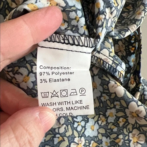 PrettyGarden Floral Ruffle Tiered Midi Dress Blue/Tan Size Small NWT - Picture 8 of 8